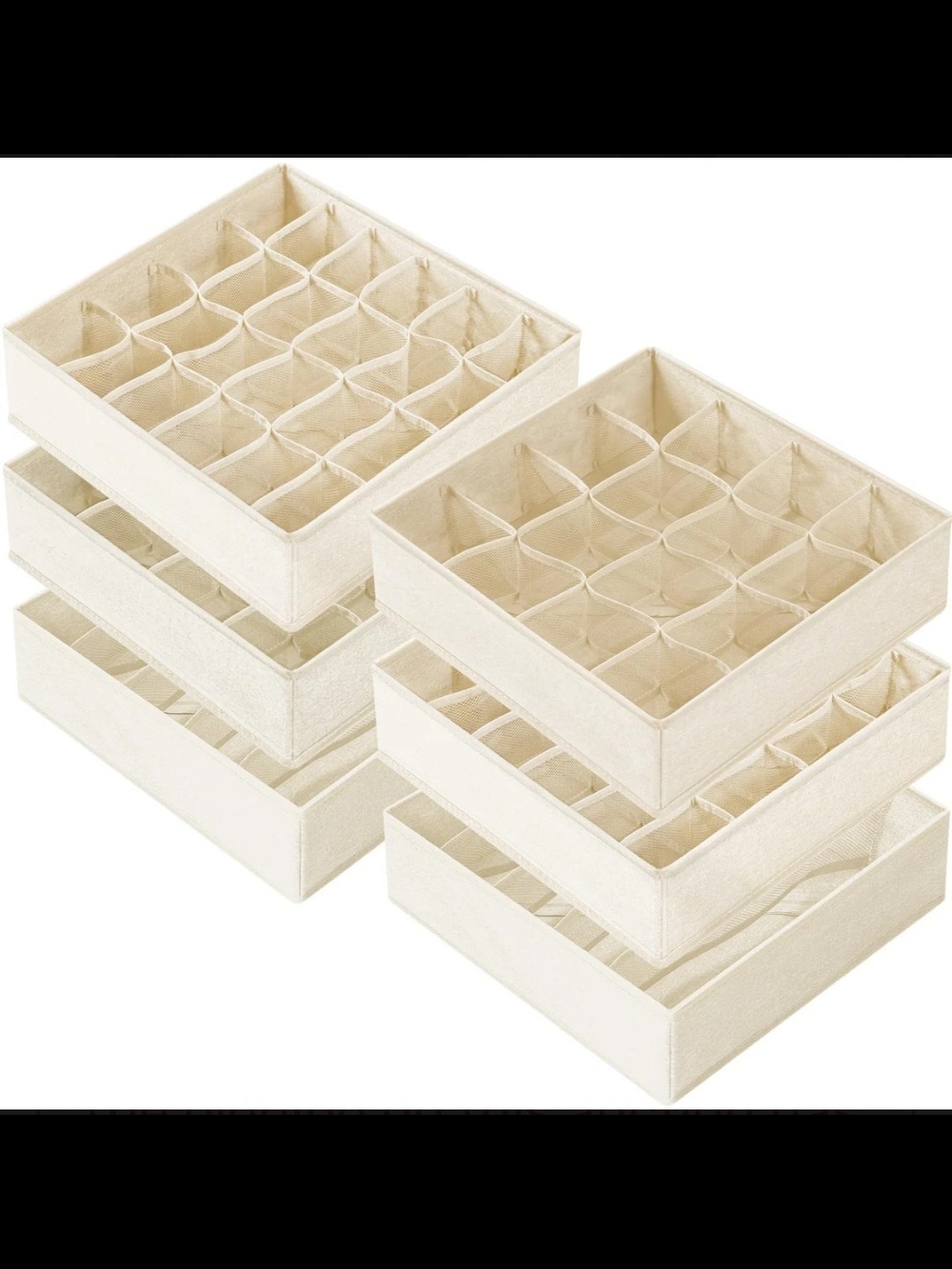 Neutral Fabric Drawer Organizer Set - 6-Pack